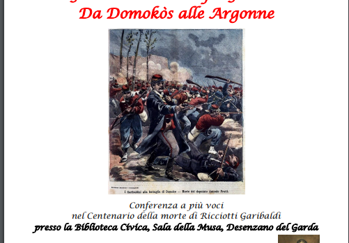 16 novembre, Desenzano del Garda – Conferenza  “Il Garibaldinismo dopo Garibaldi. Da Domokòs alle Argonne”