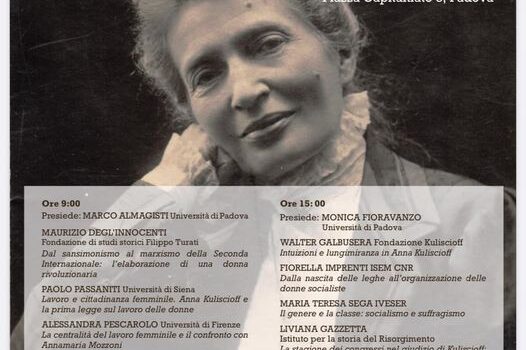 20 novembre, Padova – Convegno dedicato ad Anna Kuliscioff