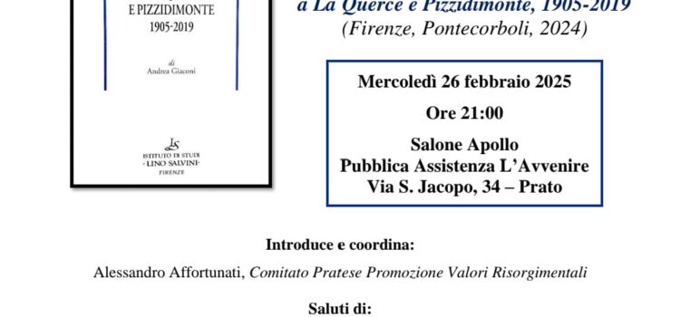 26 febbraio, Prato – Presentazione del volume sulla Pubblica Assistenza L’ Avvenire